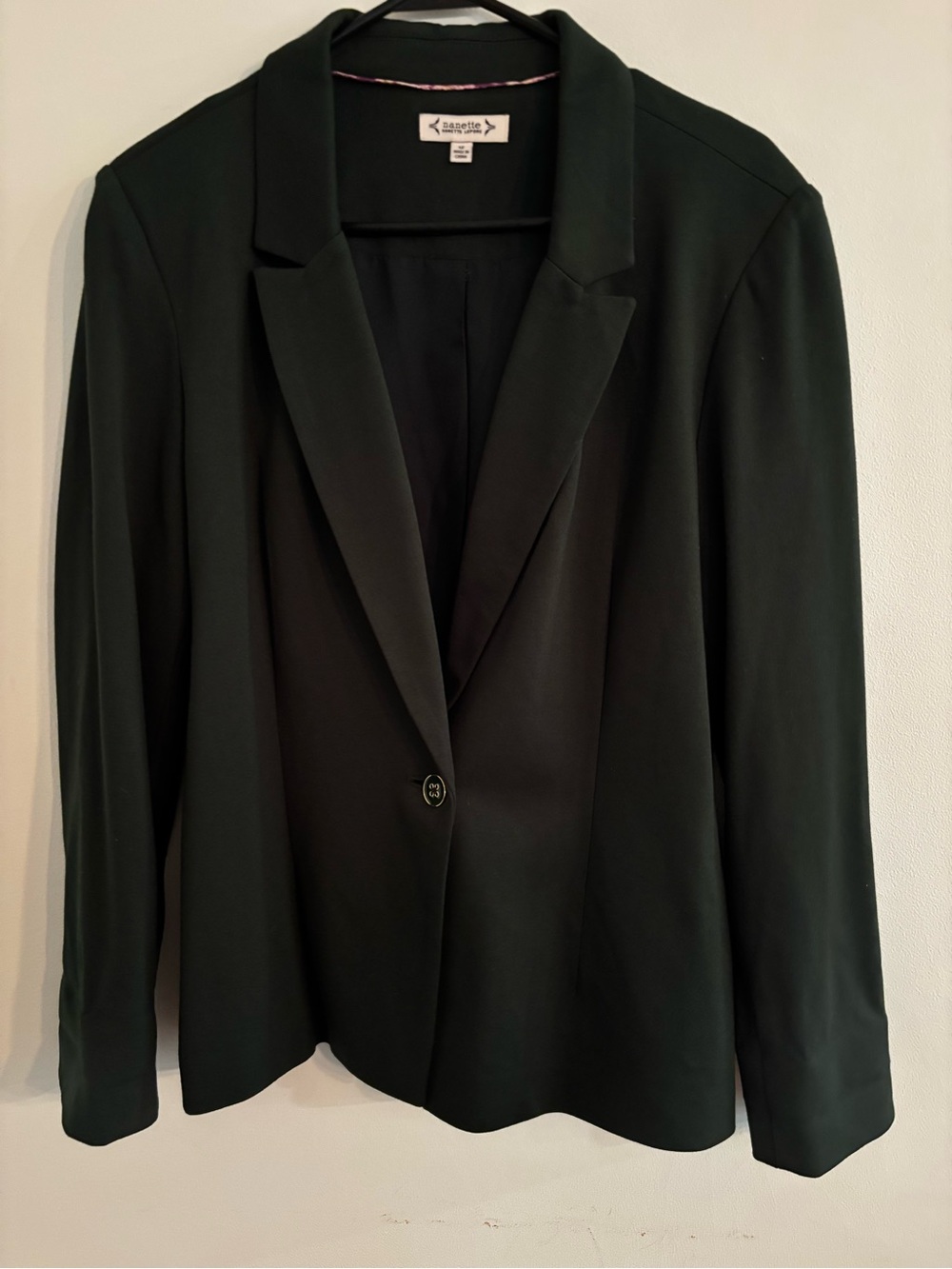 Nanette Lepore Dark Green Single-Button Blazer